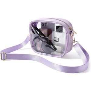 Clear Bag Stadium Approved, Crossbody Transparent Bag for Concerts - Purple